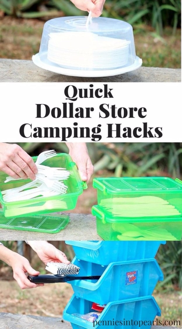 DIY Camping Hacks - Dollar Store Camping Hacks - Easy Tips and Tricks, Recipes for Camping - Gear Ideas, Cheap Camping Supplies, Tutorials for Making Quick Camping Food, Fire Starters, Gear Holders #diy #camping