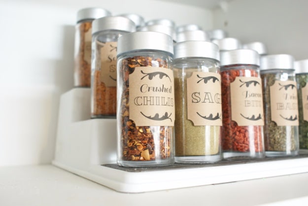 DIY Organizing Ideas for Kitchen - Dollar Store Spice Cupboard - Cheap and Easy Ways to Get Your Kitchen Organized - Dollar Tree Crafts, Space Saving Ideas - Pantry, Spice Rack, Drawers and Shelving - Home Decor Projects for Men and Women #diykitchen #organizing #diyideas #diy