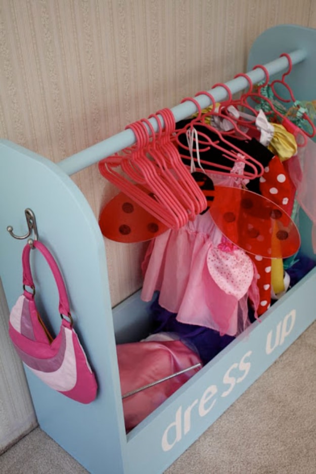 DIY Organizing Ideas for Kids Rooms - Dress Up Storage - Easy Storage Projects for Boy and Girl Room - Step by Step Tutorials to Get Toys, Books, Baby Gear, Games and Clothes Organized #diy #kids #organizing