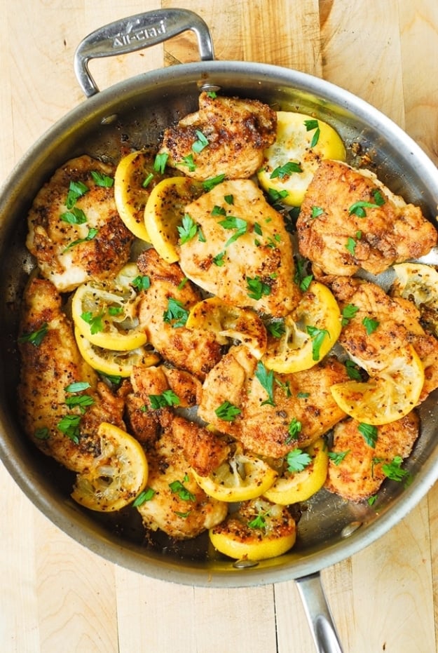 Quick and Healthy Dinner Recipes - Lemon Chicken Skillet - Easy and Fast Recipe Ideas for Dinners at Home - Chicken, Beef, Ground Meat, Pasta and Vegetarian Options - Cheap Dinner Ideas for Family, for Two , for Last Minute Cooking #recipes #healthyrecipes