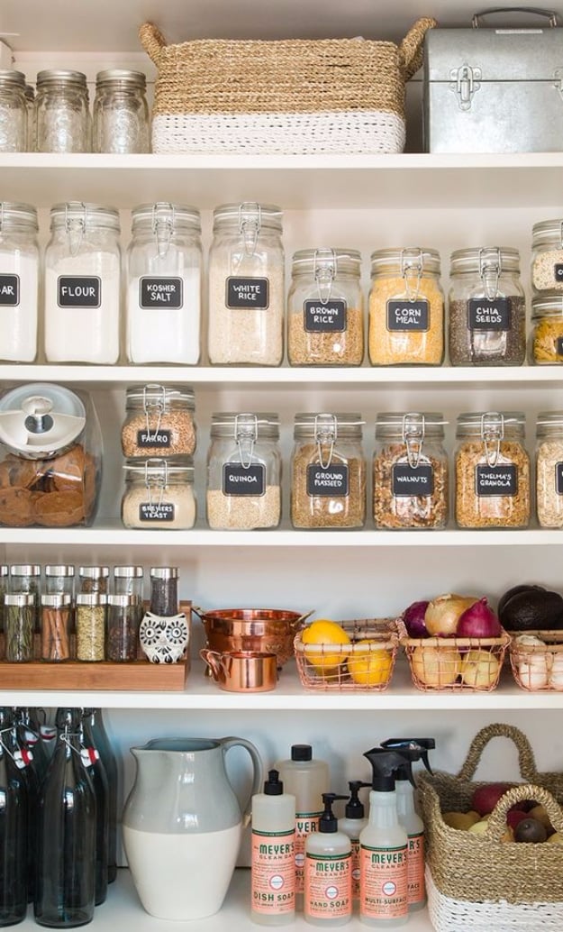 DIY Organizing Ideas for Kitchen - Pantry Organization For The New Year - Cheap and Easy Ways to Get Your Kitchen Organized - Dollar Tree Crafts, Space Saving Ideas - Pantry, Spice Rack, Drawers and Shelving - Home Decor Projects for Men and Women #diykitchen #organizing #diyideas #diy