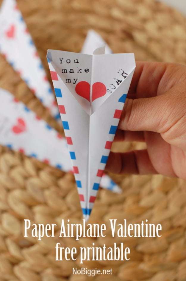 DIY Valentines Day Cards - Paper Airplane Valentine's Card - Easy Handmade Cards for Him and Her, Kids, Freinds and Teens - Funny, Romantic, Printable Ideas for Making A Unique Homemade Valentine Card - Step by Step Tutorials and Instructions for Making Cute Valentine's Day Gifts #valentines