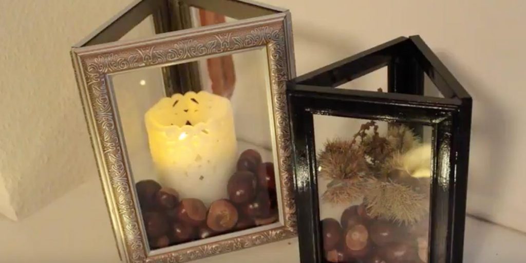DIY Picture Frame Lanterns - Easy Dollar Store Crafts