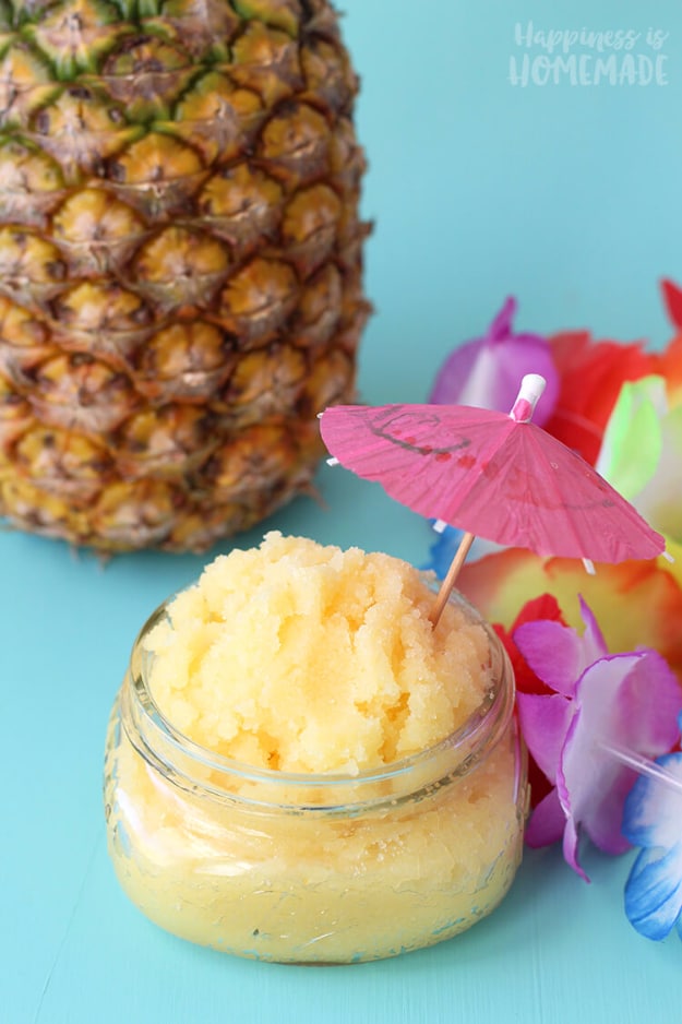 DIY Sugar Scrub Recipes - Pina Colada Sugar Scrub - Easy and Quick Beauty Products You Can Make at Home - Cool and Cheap DIY Gift Ideas for Homemade Presents Women, Girls and Teens Love - Natural Recipe Ideas for Making Sugar Scrub With Step by Step Tutorials 