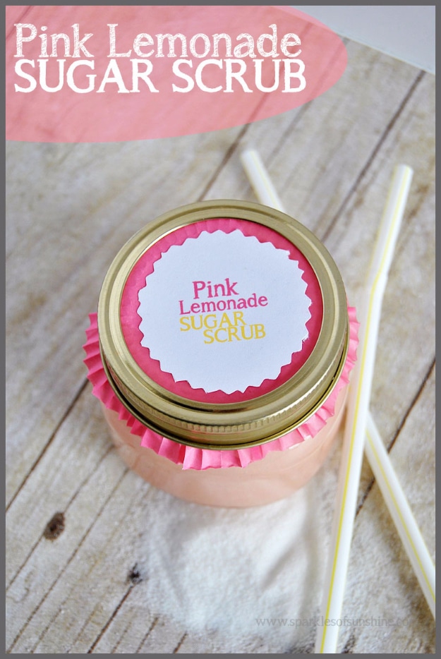 DIY Sugar Scrub Recipes - Pink Lemonade Sugar Scrub - Easy and Quick Beauty Products You Can Make at Home - Cool and Cheap DIY Gift Ideas for Homemade Presents Women, Girls and Teens Love - Natural Recipe Ideas for Making Sugar Scrub With Step by Step Tutorials 