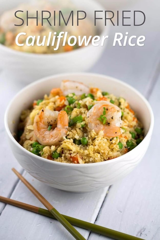 Quick and Healthy Dinner Recipes - Shrimp Fried Cauliflower Rice Bowl - Easy and Fast Recipe Ideas for Dinners at Home - Chicken, Beef, Ground Meat, Pasta and Vegetarian Options - Cheap Dinner Ideas for Family, for Two , for Last Minute Cooking #recipes #healthyrecipes