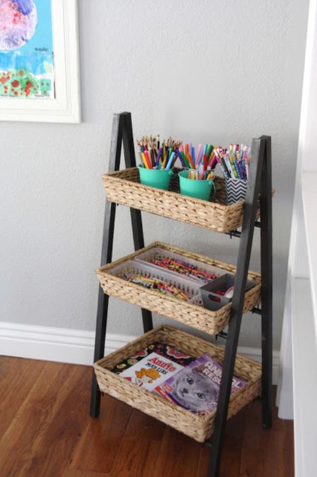 DIY Organizing Ideas for Kids Rooms - Simple And Organized Children's Art Supplies - Easy Storage Projects for Boy and Girl Room - Step by Step Tutorials to Get Toys, Books, Baby Gear, Games and Clothes Organized #diy #kids #organizing