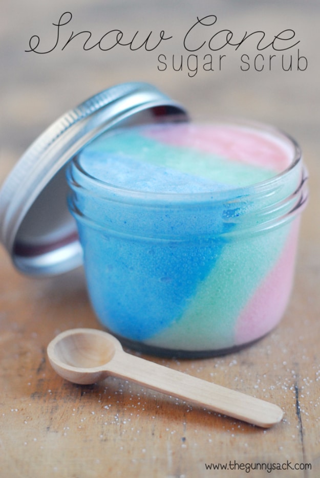 DIY Sugar Scrub Recipes - Snow Cone Sugar Scrub - Easy and Quick Beauty Products You Can Make at Home - Cool and Cheap DIY Gift Ideas for Homemade Presents Women, Girls and Teens Love - Natural Recipe Ideas for Making Sugar Scrub With Step by Step Tutorials 