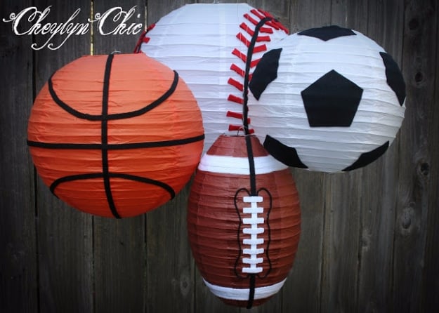 DIY Projects for the Sports Fan - Sports Paper Lanterns - Crafts and DIY Ideas for Men - Football, Baseball, Basketball, Soccer and Golf - Wall Art, DIY Gifts, Easy Gift Ideas, Room and Home Decor #sports #diygifts #giftsformen