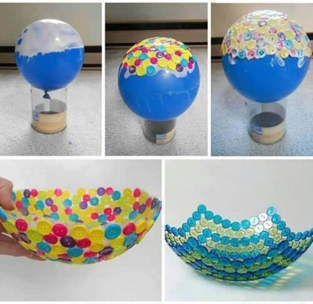 DIY Projects and Crafts Made With Buttons - Wonderful DIY Cute Button Bowl- Easy and Quick Projects You Can Make With Buttons - Cool and Creative Crafts, Sewing Ideas and Homemade Gifts for Women, Teens, Kids and Friends - Home Decor, Fashion and Cheap, Inexpensive Fun Things to Make on A Budget 