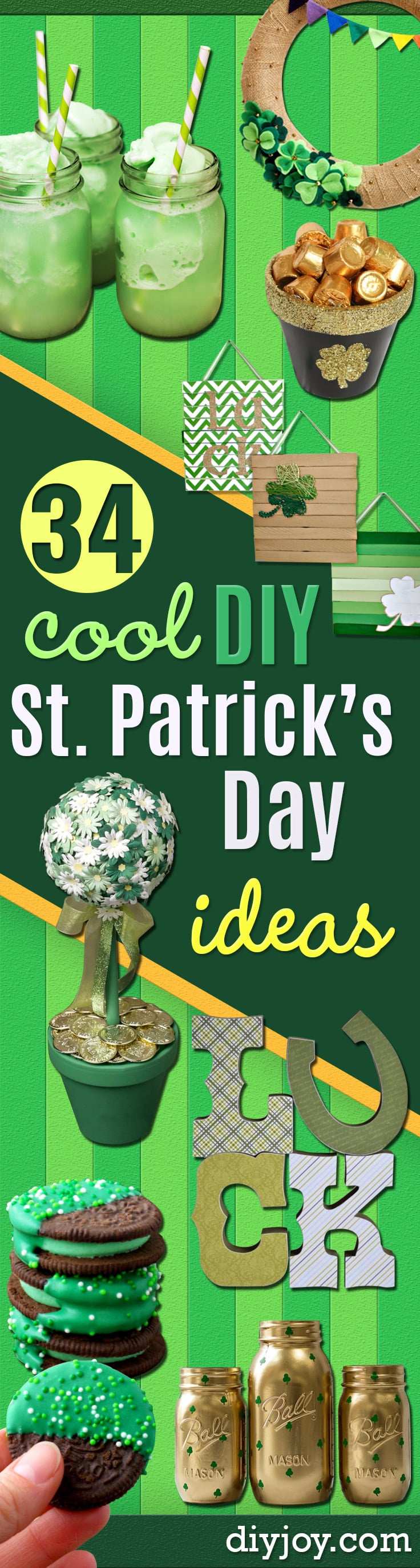 DIY St Patricks Day Ideas - Food and Best Recipes, Decorations and Home Decor, Party Ideas - Cupcakes, Drinks, Festive St Patrick Day Parties With these Easy, Quick and Cool Crafts and DIY Projects http://diyjoy.com/st-patricks-day-ideas