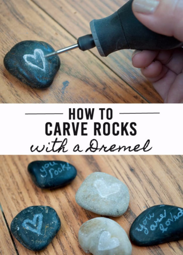 Pebble and Stone Crafts - Carved Rocks - DIY Ideas Using Rocks, Stones and Pebble Art - Mosaics, Craft Projects, Home Decor, Furniture and DIY Gifts You Can Make On A Budget #crafts