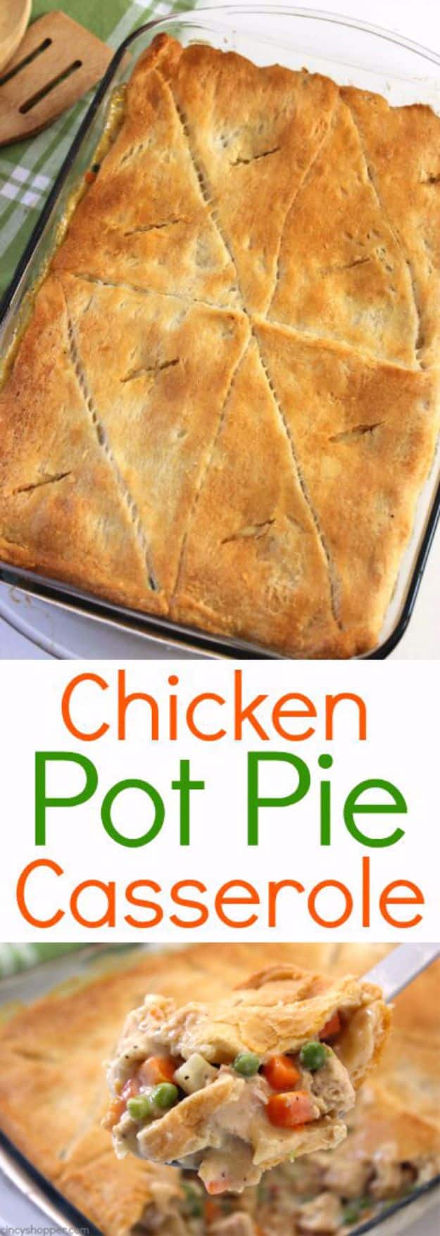 Best Crescent Roll Recipes - Chicken Pot Pie Casserole - Easy Homemade Dinner Recipe Ideas With Cresent Rolls, Breakfast, Snack, Appetizers and Dessert - With Chicken and Ground Beef, Hot Dogs, Pizza, Garlic Taco, Sweet Desserts #recipes