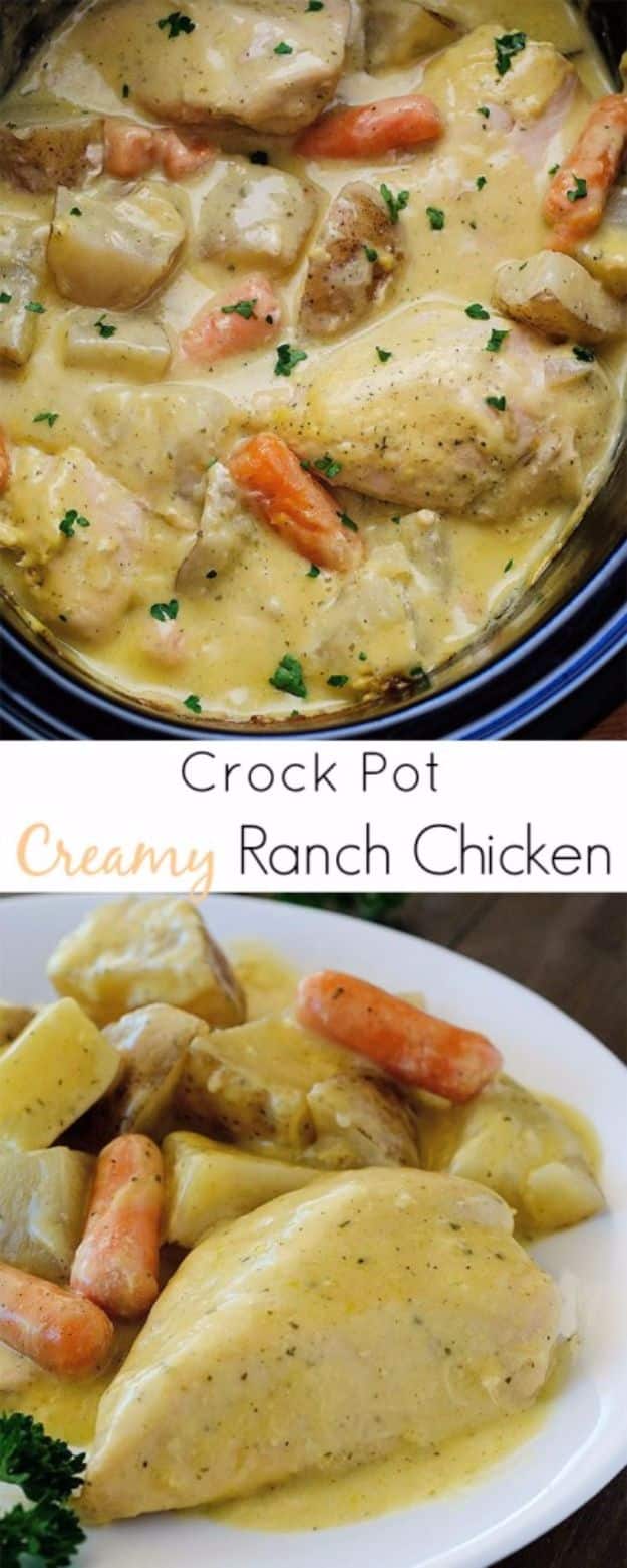 Healthy Crockpot Recipes to Make and Freeze Ahead - Crock pot Creamy Ranch Chicken - Easy and Quick Dinners, Soups, Sides You Make Put In The Freezer for Simple Last Minute Cooking - Low Fat Chicken, beef stew recipe