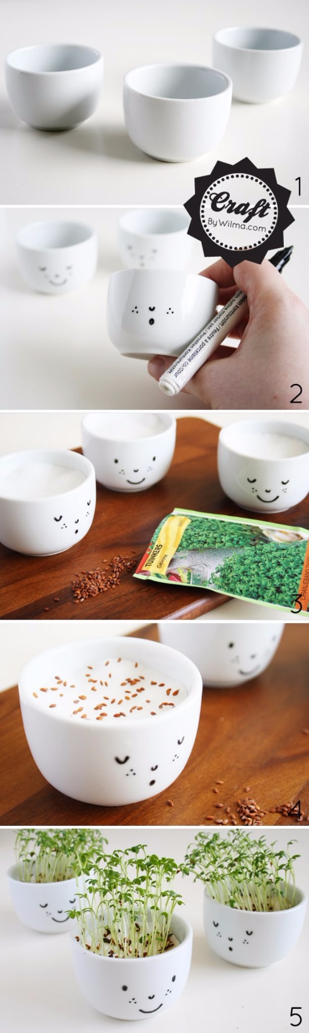 DIY Sharpie Crafts - DIY Cress Cups WIth A Face - Cool and Easy Craft Projects and DIY Ideas Using Sharpies - Use Markers To Decorate and Design Home Decor, Cool Homemade Gifts, T-Shirts, Shoes and Wall Art. Creative Project Tutorials for Teens, Kids and Adults #sharpiecrafts #diyideas #cheapcrafts