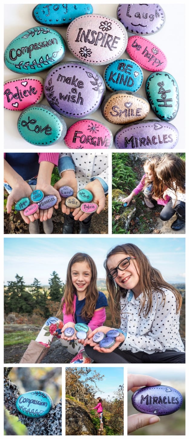 Pebble and Stone Crafts - DIY Word Rocks - DIY Ideas Using Rocks, Stones and Pebble Art - Mosaics, Craft Projects, Home Decor, Furniture and DIY Gifts You Can Make On A Budget #crafts