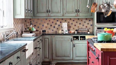 distressed kitchen cabinets