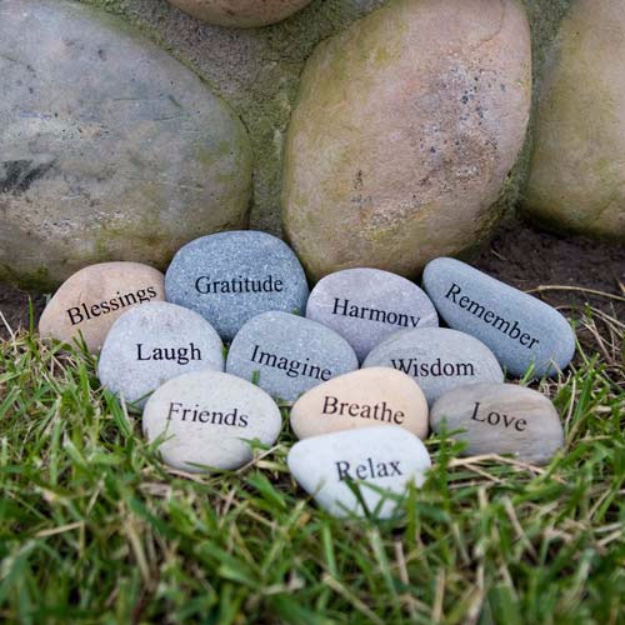 Pebble and Stone Crafts - Garden Stone with Etched Words - DIY Ideas Using Rocks, Stones and Pebble Art - Mosaics, Craft Projects, Home Decor, Furniture and DIY Gifts You Can Make On A Budget #crafts