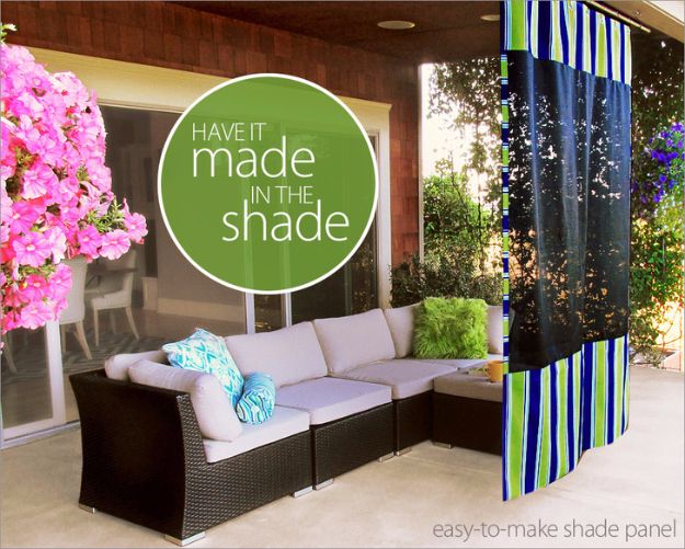 Sewing Projects for The Patio - Hanging Outdoor Shade Screen - Step by Step Instructions and Free Patterns for Cushions, Pillows, Seating, Sofa and Outdoor Patio Decor - Easy Sewing Tutorials for Beginners - Creative and Cheap Outdoor Ideas for Those Who Love to Sew - DIY Projects and Crafts by DIY JOY #diydecor #diyhomedecor #sewing