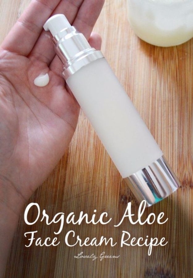 DIY Beauty Ideas and Recipes for Products You Can Make At Home - Organic Aloe Face Cream - Easy Tutorials and Recipe Ideas for Face, Skin, Hair, Makeup, Lips - 3 Ingredient, Coconut Oil, Cheap Knock Offs, Baking Soda and Natural Product - Cool Homemade Gifts for Teens and Women