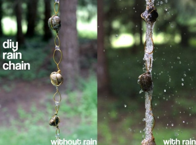 Pebble and Stone Crafts - Rain Chain From Wire Wrapped Rocks - DIY Ideas Using Rocks, Stones and Pebble Art - Mosaics, Craft Projects, Home Decor, Furniture and DIY Gifts You Can Make On A Budget #crafts