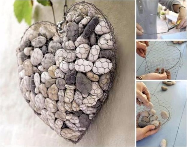 Pebble and Stone Crafts - Unique Stone Heart - DIY Ideas Using Rocks, Stones and Pebble Art - Mosaics, Craft Projects, Home Decor, Furniture and DIY Gifts You Can Make On A Budget #crafts