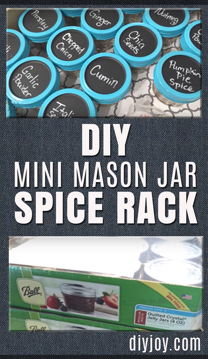 DIY Mason Jar Spice Rack Tutorial | Cheap Kitchen Decor Ideas
