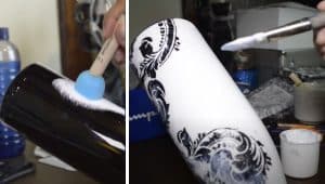 How to Decoupage An Ordinary Wine Bottle For DIY Decor