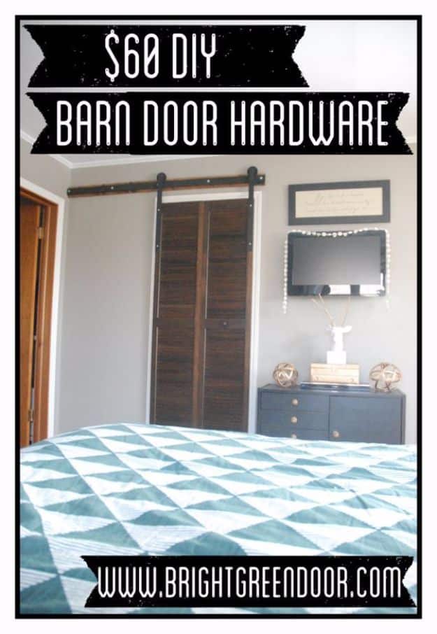 DIY Home Improvement On A Budget - $60 DIY Barn Door Hardware - Easy and Cheap Do It Yourself Tutorials for Updating and Renovating Your House - Home Decor Tips and Tricks, Remodeling and Decorating Hacks - DIY Projects and Crafts by DIY JOY http://diyjoy.com/diy-home-improvement-ideas-budget