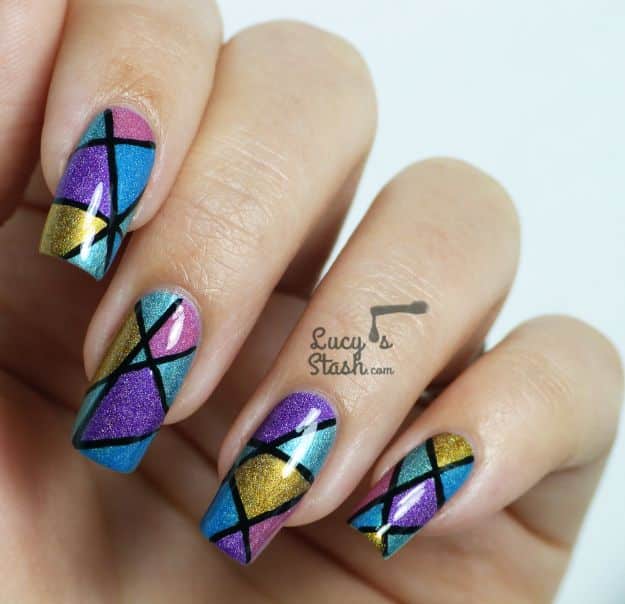 Easy Ways to Paint Nails - Abstract Holo Nail Art - Quick Tips and Tricks for Manicures at Home - Nail Designs and Art Ideas for Simple DIY Pedicures and Manicure at Home - Hacks and Tutorials with Cool Step by Step Instructions and Tutorials - DIY Projects and Crafts by DIY JOY 