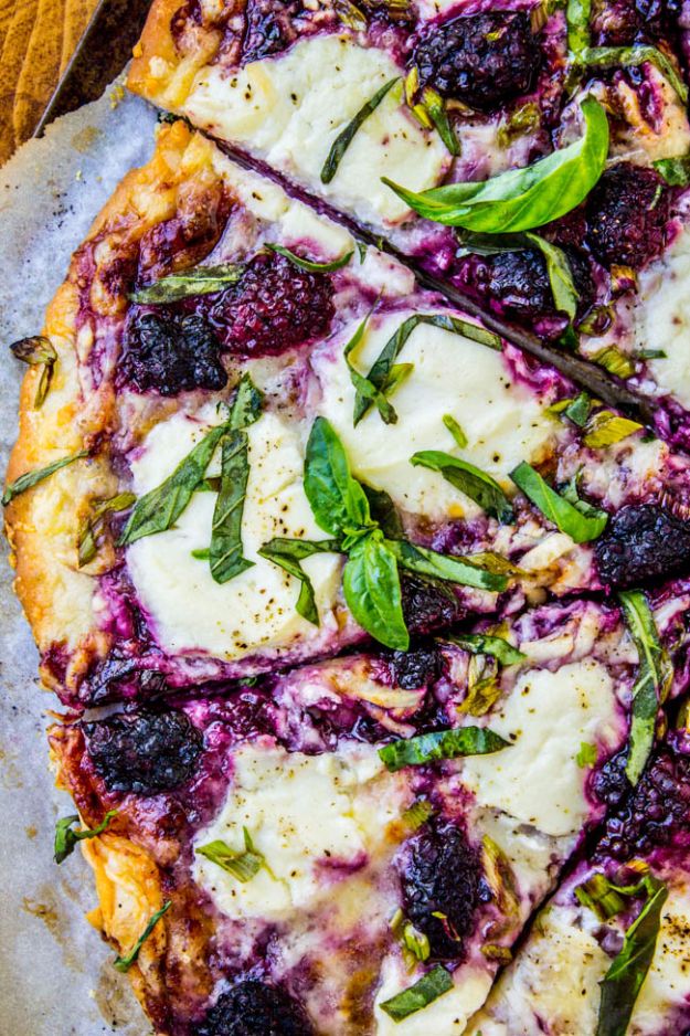 Best Pizza Recipes - Blackberry Ricotta Pizza with Basil - Homemade Pizza Recipe Ideas for Healthy, Easy Dinner, Lunch and Snacks - How To Make Pizza Dough at Home - Step by Step Tutorials for Varieties with Pepperoni, Gourmet and Unique Tips With Pillsbury Biscuits, for Kids, With Chicken and French Bread - Thin Crust and Deep Dish Pizzas #pizza #recipes