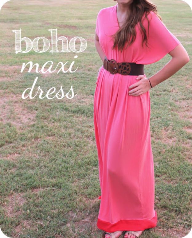 DIY Dresses to Sew for Summer - Boho Maxi Dress - Best Free Patterns For Dress Ideas - Easy and Cheap Clothes to Make for Women and Teens - Step by Step Sewing Projects - Short, Summer, Winter, Fall, Inexpensive DIY Fashion 