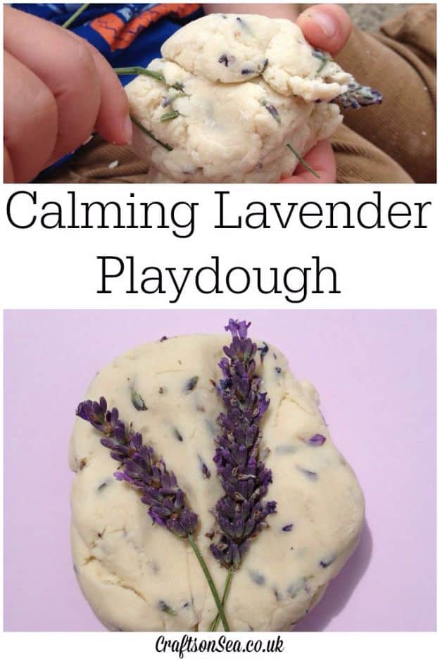 DIY Lavender Recipes and Project Ideas - Calming Lavender Playdough - Food, Beauty, Baking Tutorials, Desserts and Drinks Made With Fresh and Dried Lavender - Savory Lavender Recipe Ideas, Healthy and Vegan #lavender #diy