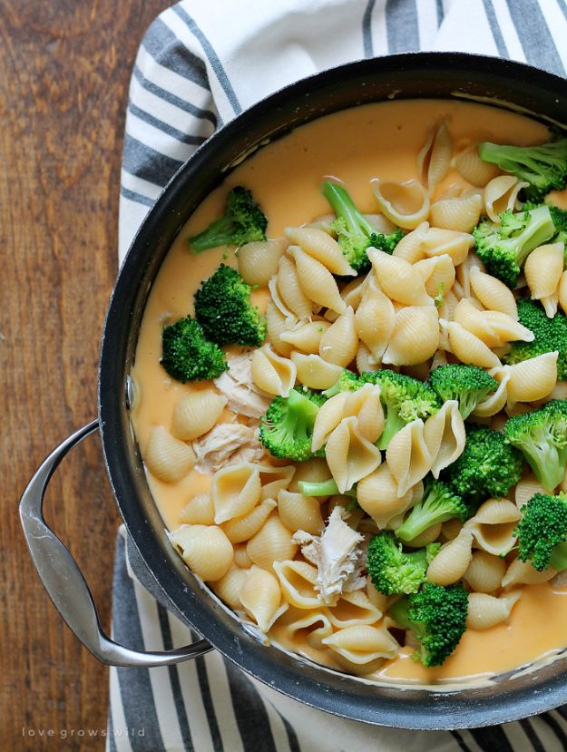 Best Broccoli Recipes - Chicken And Broccoli Shells And Cheese - Recipe Ideas for Roasted, Steamed, Fresh or Frozen, Healthy, Cheesy, Soup, Salad, Casseroles and Side Dish Vegetables Made With Broccoli. Shrimp, Chicken, Pasta and Paleo Recipes. Easy Dinner, healthy vegetable recipes 