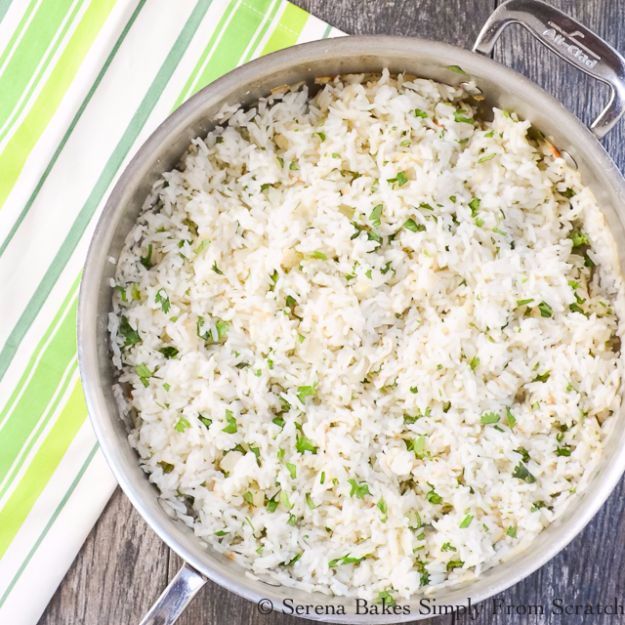 Best Rice Recipes - Cilantro Lime Rice - Easy Ideas for Quick Meals Made From a Bag of Rice - Healthy Recipes With Brown, White and Arborio Rice - Cheesy, Fried, Asian, Mexican Flavored Dinner Dishes and Side Dishes - DIY Projects and Crafts by DIY JOY 