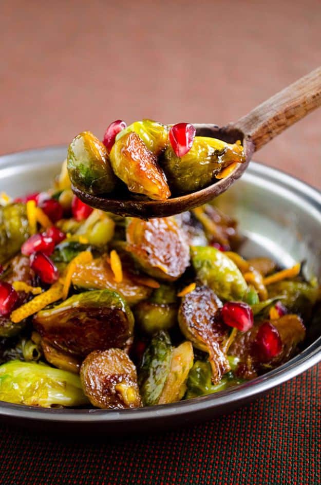 Best Brussel Sprout Recipes - Citrus Caramelized Brussels Sprouts - Easy and Quick Delicious Ideas for Making Brussel Sprouts With Bacon, Roasted, Creamy, Healthy, Baked, Sauteed, Crockpot, Grilled, Shredded and Salad Recipe Ideas #recipes