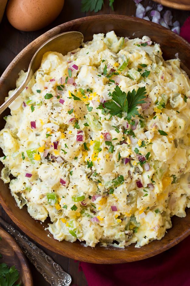 Best Dinner Salad Recipes - Classic Creamy Potato Salad - Easy Salads to Make for Quick and Healthy Dinners - Healthy Chicken, Egg, Vegetarian, Steak and Shrimp Salad Ideas - Summer Side Dishes, Hearty Filling Meals, and Low Carb Options #saladrecipes #dinnerideas #salads #healthyrecipes
