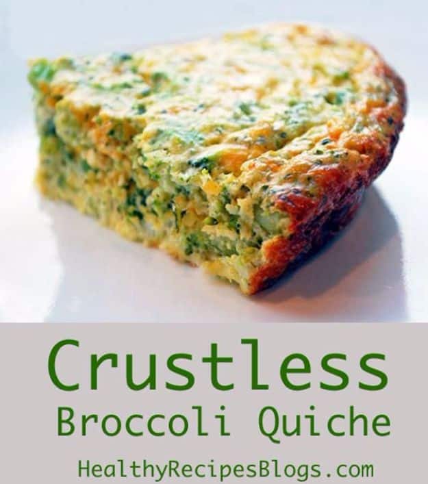 Best Broccoli Recipes - Crustless Broccoli Quiche - Recipe Ideas for Roasted, Steamed, Fresh or Frozen, Healthy, Cheesy, Soup, Salad, Casseroles and Side Dish Vegetables Made With Broccoli. Shrimp, Chicken, Pasta and Paleo Recipes. Easy Dinner, healthy vegetable recipes 