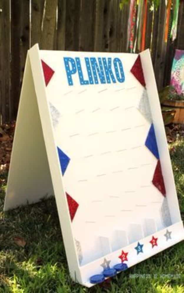 Best DIY Backyard Games - DIY Backyard Plinko Game - Cool DIY Yard Game Ideas for Adults, Teens and Kids - Easy Tutorials for Cornhole, Washers, Jenga, Tic Tac Toe and Horseshoes - Cool Projects for Outdoor Parties and Summer Family Fun Outside #diy #backyard #kids #games