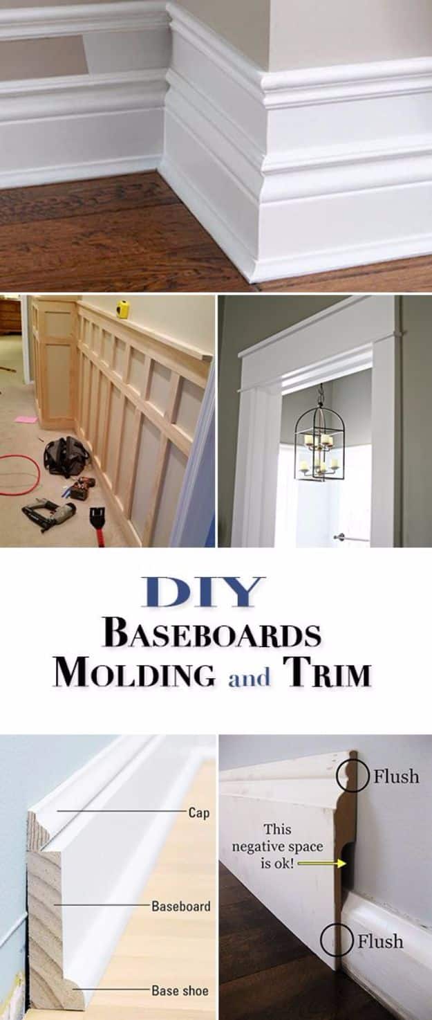 DIY Home Improvement On A Budget - DIY Baseboards, Molding and Trim - Easy and Cheap Do It Yourself Tutorials for Updating and Renovating Your House - Home Decor Tips and Tricks, Remodeling and Decorating Hacks - DIY Projects and Crafts by DIY JOY #diy