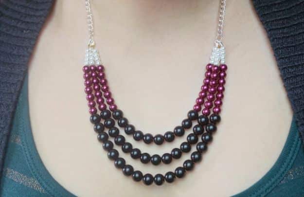 DIY Necklace Ideas - DIY Beaded Statement Necklace - Easy Handmade Necklaces with Step by Step Tutorials - Pendant, Beads, Statement, Choker, Layered Boho, Chain and Simple Looks - Creative Jewlery Making Ideas for Women and Teens, Girls - Crafts and Cool Fashion Ideas for Women, Teens and Teenagers #necklaces #diyjewelry #jewelrymaking #teencrafts