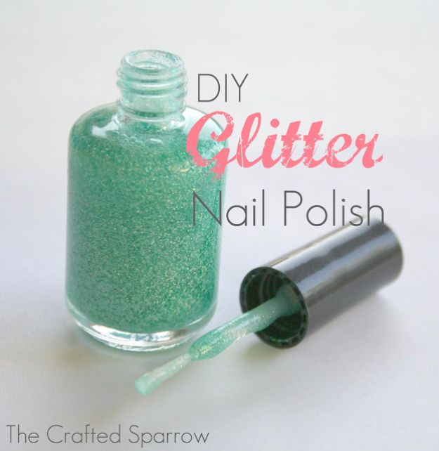 Easy Ways to Paint Nails - DIY Glitter Nail Polish - Quick Tips and Tricks for Manicures at Home - Nail Designs and Art Ideas for Simple DIY Pedicures and Manicure at Home - Hacks and Tutorials with Cool Step by Step Instructions and Tutorials - DIY Projects and Crafts by DIY JOY 