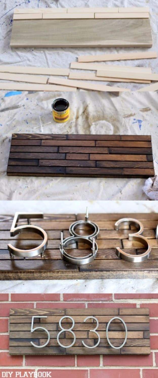 DIY House Numbers - DIY Modern Address Plate - DIY Numbers To Put In Front Yard and At Front Door - Architectural Numbers and Creative Do It Yourself Projects for Making House Numbers - Easy Step by Step Tutorials and Project Ideas for Home Improvement on A Budget #homeimprovement #diyhomedecor