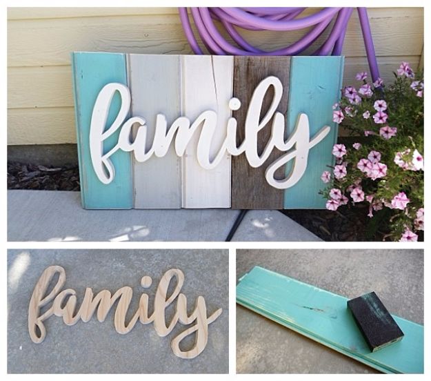 DIY Wall Letters and Word Signs - Distressed Barn Wood Word Art - Initials Wall Art for Creative Home Decor Ideas - Cool Architectural Letter Projects and Wall Art Tutorials for Living Room Decor, Bedroom Ideas. Girl or Boy Nursery. Paint, Glitter, String Art, Easy Cardboard and Rustic Wooden Ideas - DIY Projects and Crafts by DIY JOY #diysigns #diyideas #diyhomedecor