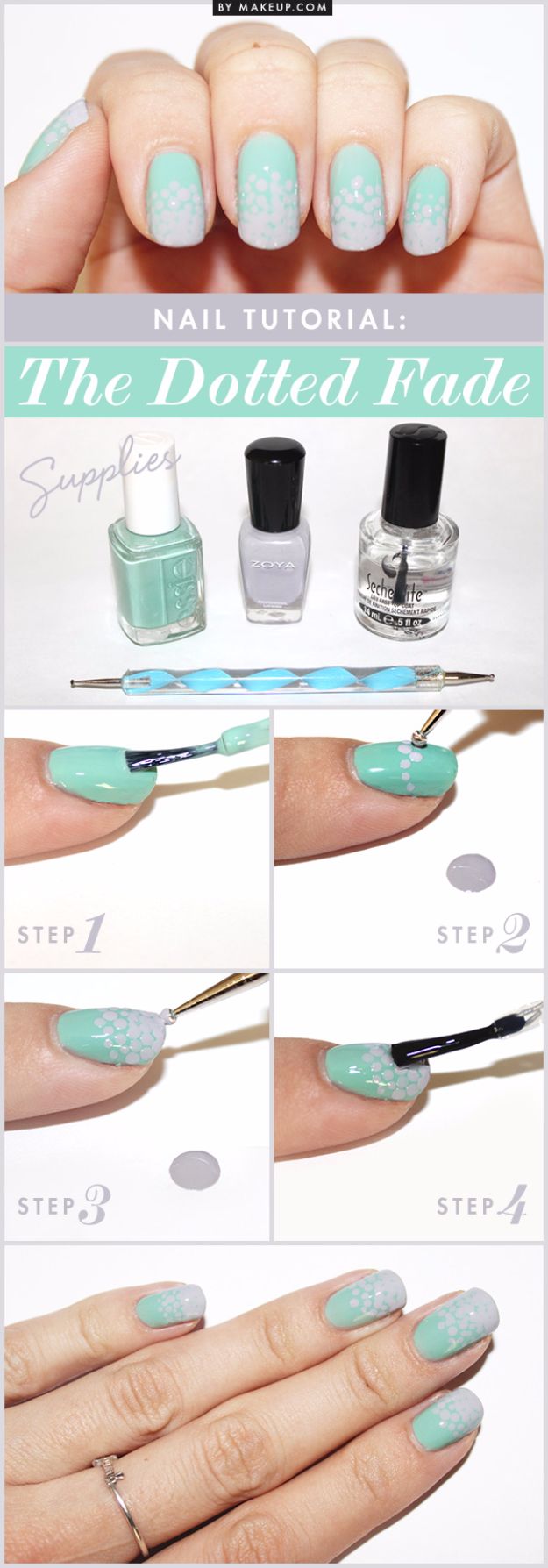 Easy Ways to Paint Nails - Dotted Fade Manicure - Quick Tips and Tricks for Manicures at Home - Nail Designs and Art Ideas for Simple DIY Pedicures and Manicure at Home - Hacks and Tutorials with Cool Step by Step Instructions and Tutorials - DIY Projects and Crafts by DIY JOY 