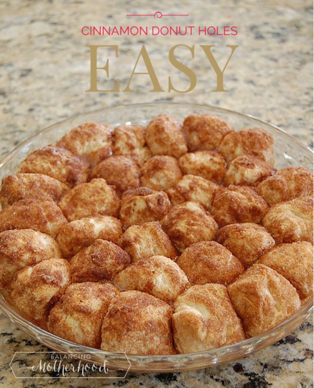 Best Canned Biscuit Recipes - Easy Cinnamon Donut Holes - Cool DIY Recipe Ideas You Can Make With A Can of Biscuits - Easy Breakfast, Lunch, Dinner and Desserts You Can Make From Pillsbury Pull Apart Biscuits - Garlic, Sour Cream, Ground Beef, Sweet and Savory, Ideas with Cheese - Delicious Meals on A Budget With Step by Step Tutorials 