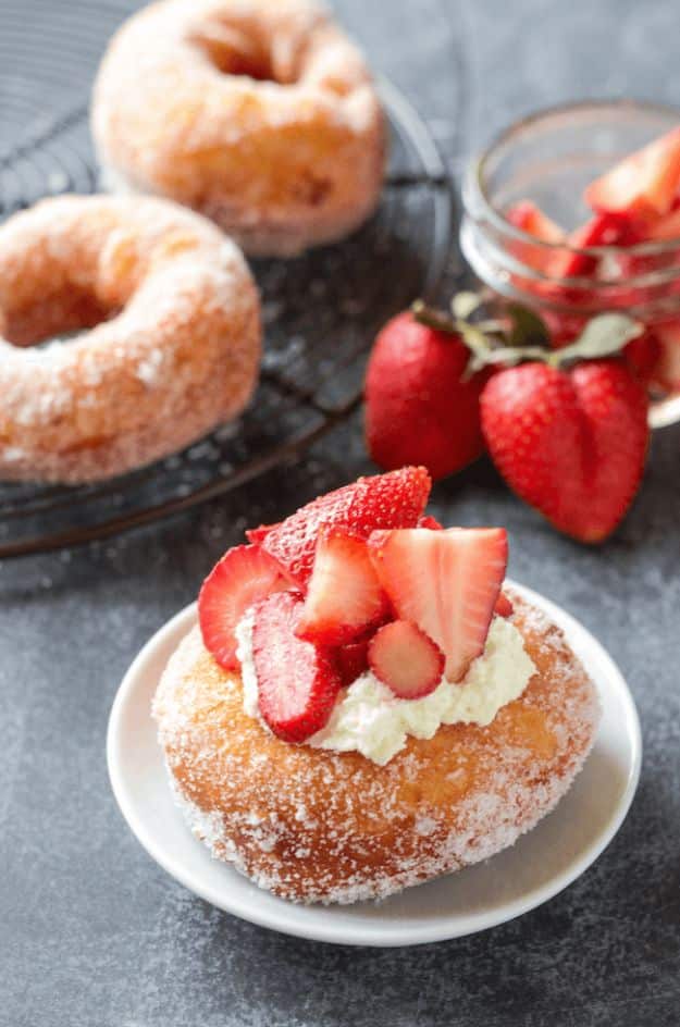 Best Canned Biscuit Recipes - Easy Strawberry Shortcake Donuts - Cool DIY Recipe Ideas You Can Make With A Can of Biscuits - Easy Breakfast, Lunch, Dinner and Desserts You Can Make From Pillsbury Pull Apart Biscuits - Garlic, Sour Cream, Ground Beef, Sweet and Savory, Ideas with Cheese - Delicious Meals on A Budget With Step by Step Tutorials 