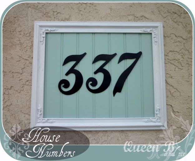 DIY House Numbers - Framed House Number - DIY Numbers To Put In Front Yard and At Front Door - Architectural Numbers and Creative Do It Yourself Projects for Making House Numbers - Easy Step by Step Tutorials and Project Ideas for Home Improvement on A Budget #homeimprovement #diyhomedecor