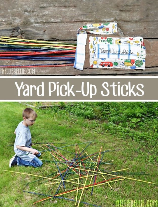 Best DIY Backyard Games - Giant Pick Up Sticks - Cool DIY Yard Game Ideas for Adults, Teens and Kids - Easy Tutorials for Cornhole, Washers, Jenga, Tic Tac Toe and Horseshoes - Cool Projects for Outdoor Parties and Summer Family Fun Outside #diy #backyard #kids #games