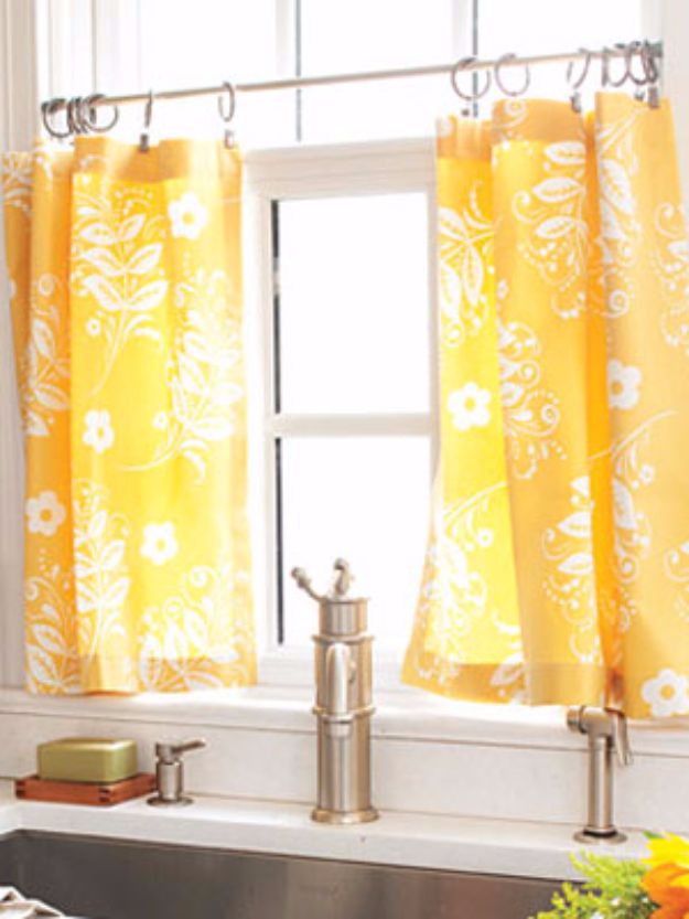 Cool DIY Ideas With Tension Rods - Hang Cafe Curtains - Quick Do It Yourself Projects, Easy Ways To Save Money, Hacks You Can Do With A Tension Rod - Window Treatments, Small Spaces, Apartments, Storage